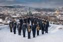 Luftforsvarets musikkorps 2020 foran Nidarosdomen