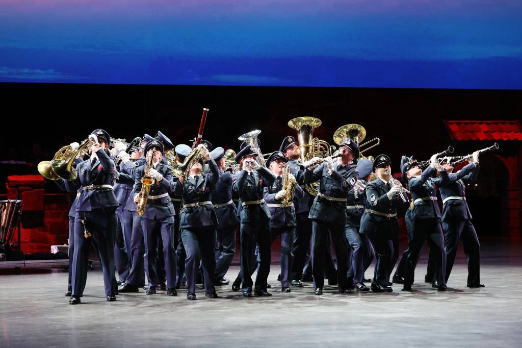Fra Norsk Militær Tattoo 2024 i Oslo Spektrum.
U.S.Marine Drum & Bugle Corps